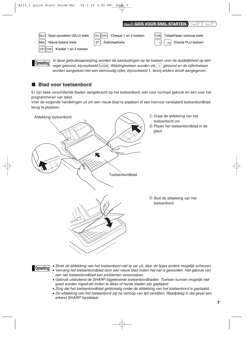 Blad voor toetsenbord | Sharp XE-A213 User Manual | Page 393 / 484