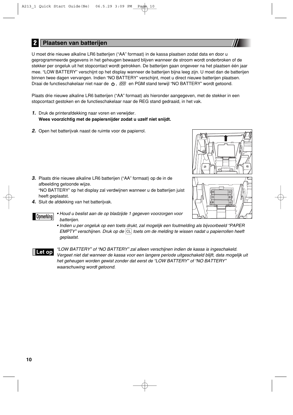 Plaatsen van batterijen | Sharp XE-A213 User Manual | Page 396 / 484