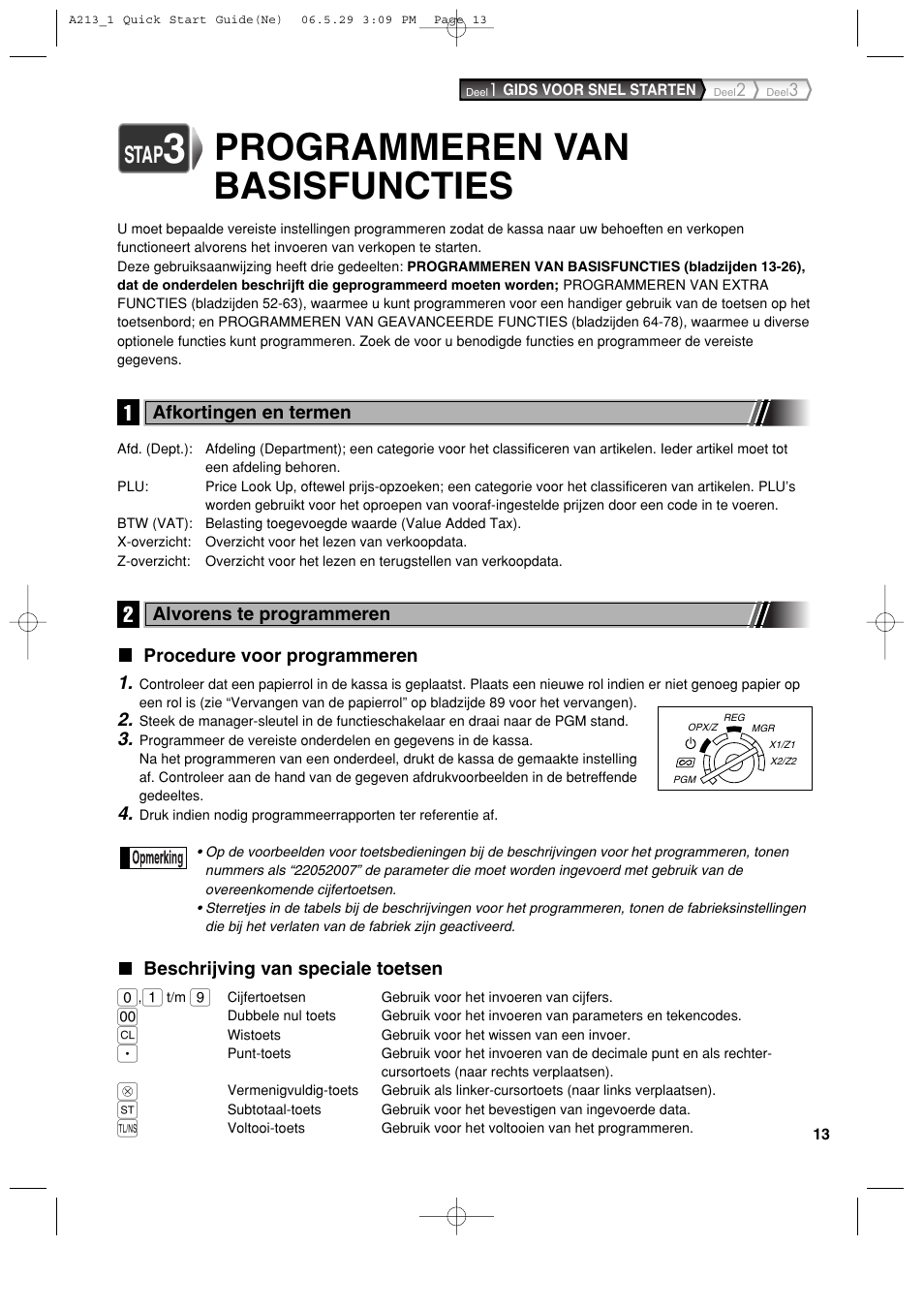 Programmeren van basisfuncties, Stap | Sharp XE-A213 User Manual | Page 399 / 484