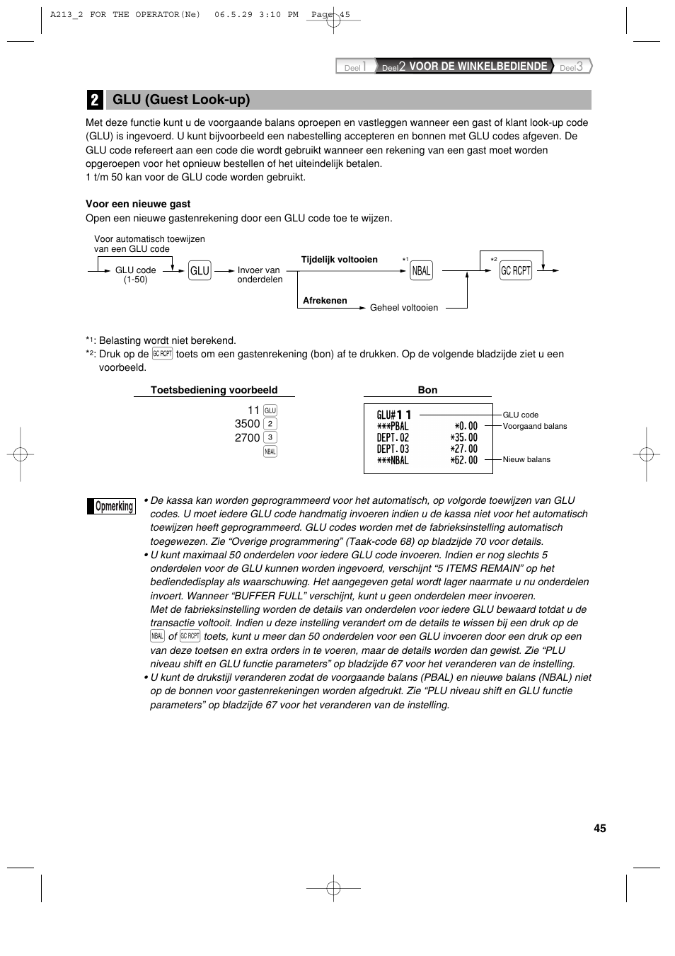 Glu (guest look-up) | Sharp XE-A213 User Manual | Page 431 / 484