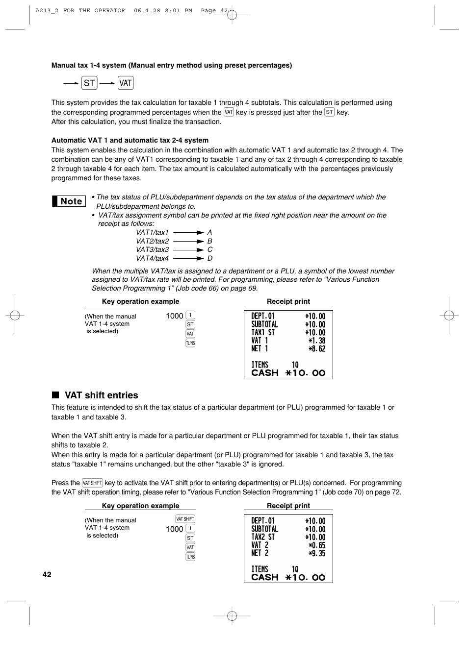 S t a | Sharp XE-A213 User Manual | Page 44 / 484