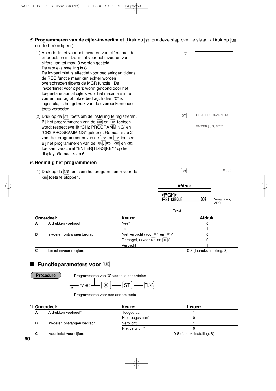 Functieparameters voor | Sharp XE-A213 User Manual | Page 446 / 484