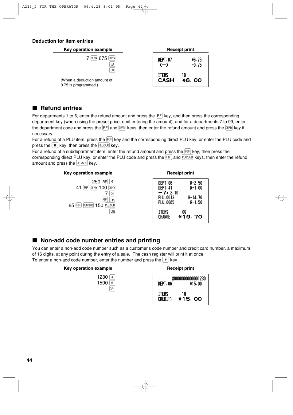 Sharp XE-A213 User Manual | Page 46 / 484