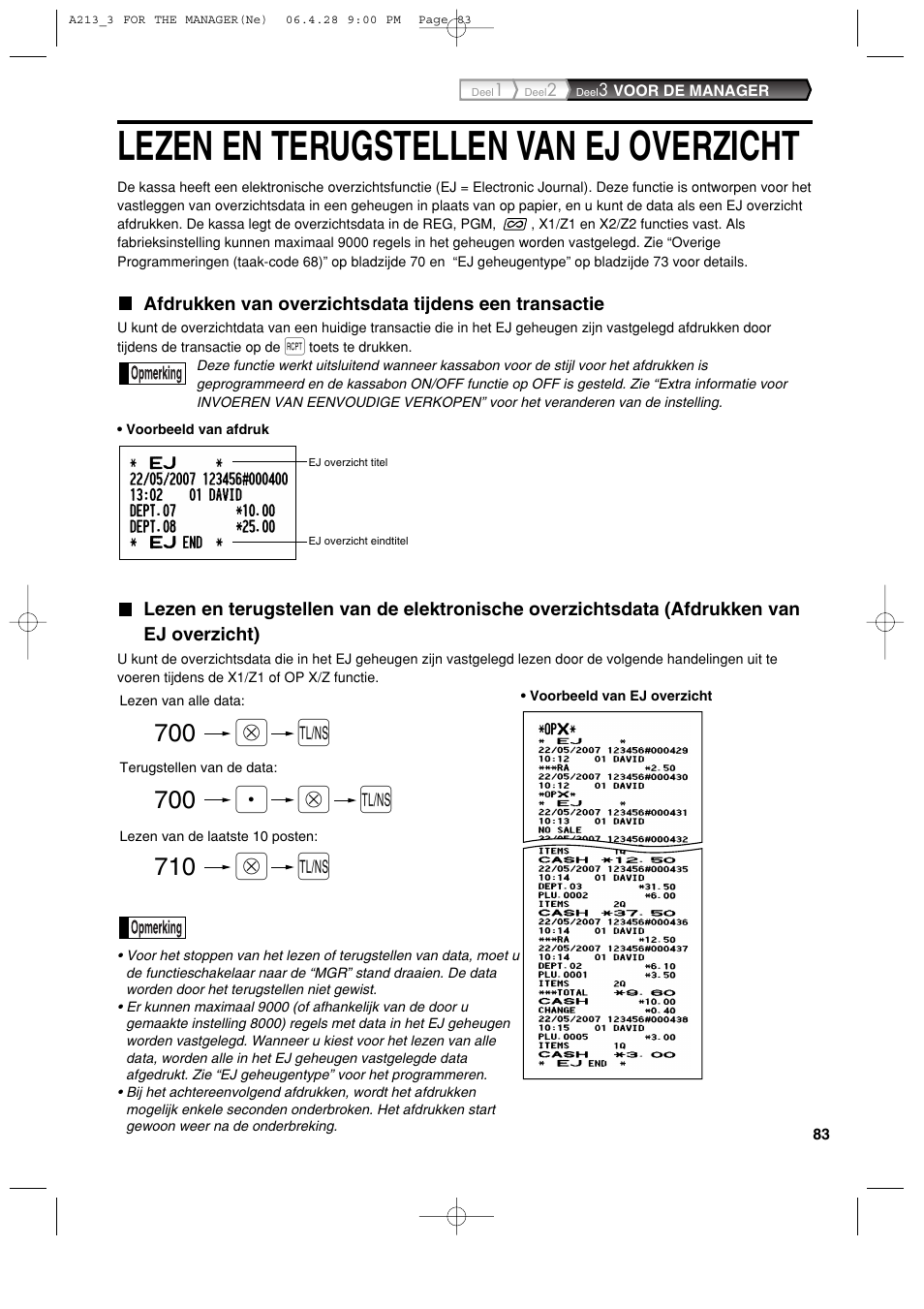 Lezen en terugstellen van ej overzicht, A@ @ p | Sharp XE-A213 User Manual | Page 469 / 484