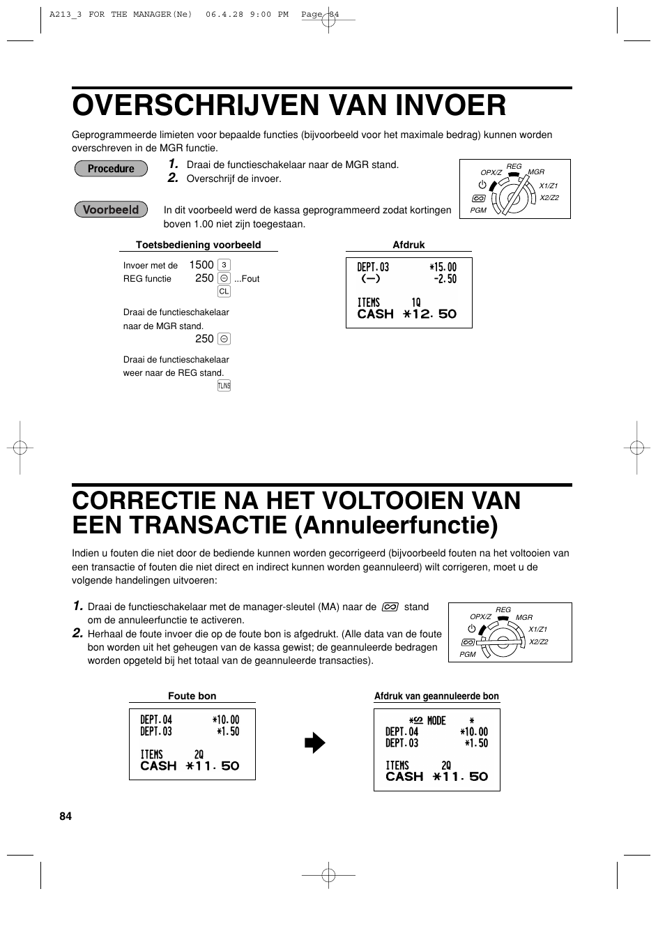 Overschrijven van invoer | Sharp XE-A213 User Manual | Page 470 / 484