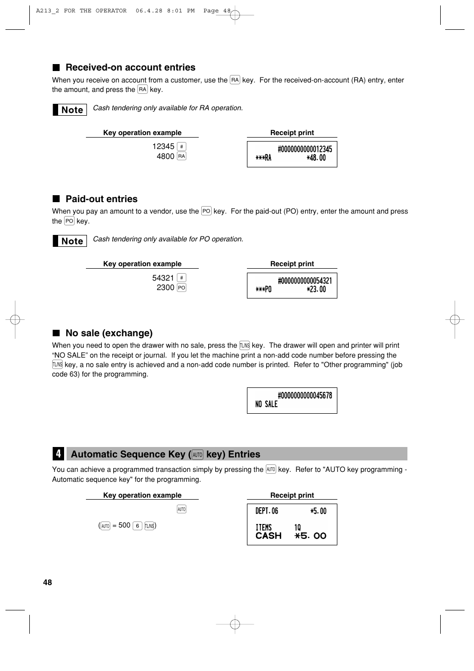 Sharp XE-A213 User Manual | Page 50 / 484