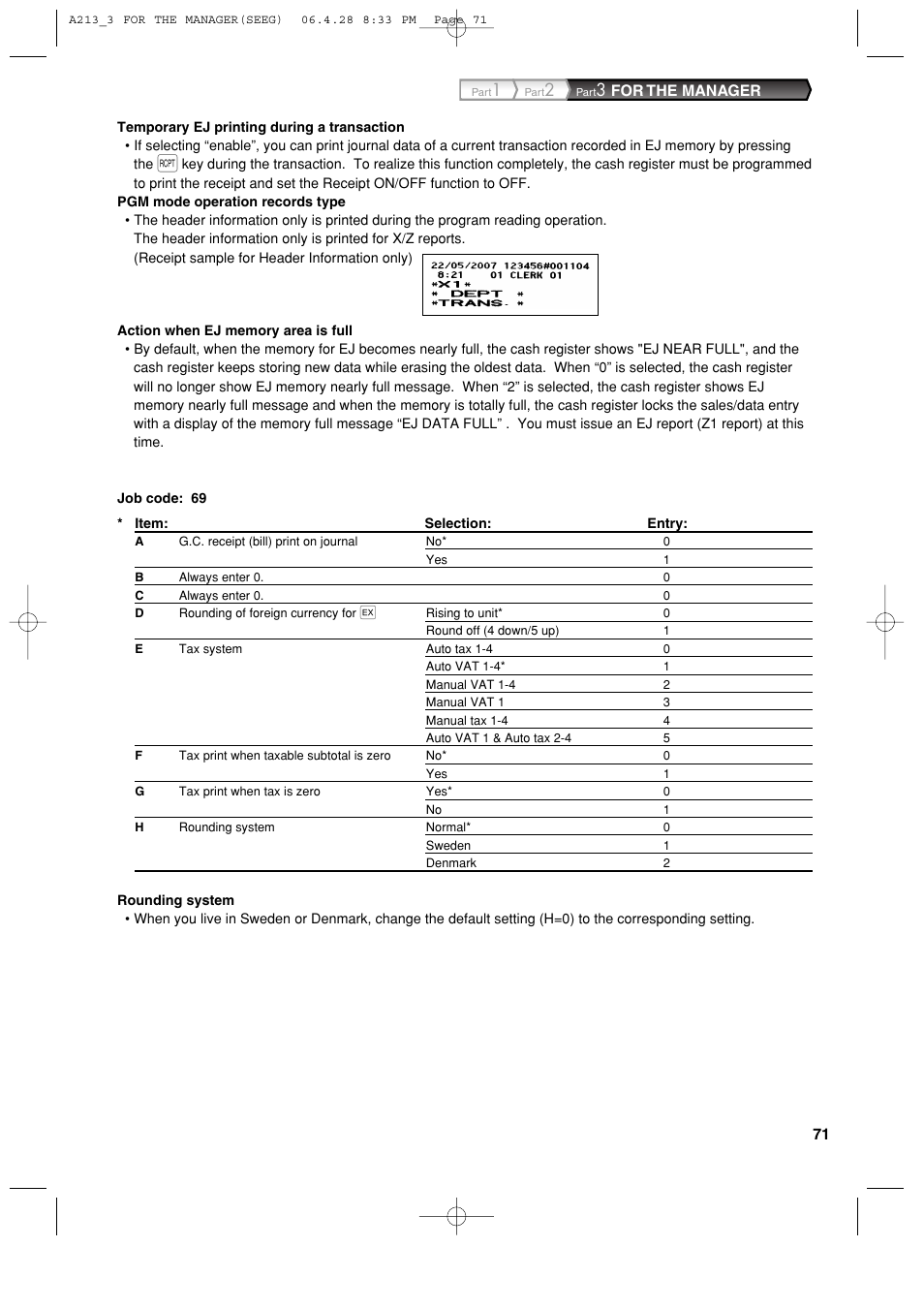 Sharp XE-A213 User Manual | Page 73 / 484