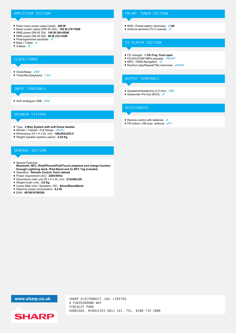 Sharp XLHF202PHS User Manual | Page 2 / 2