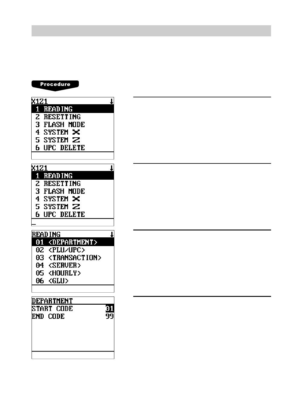 1) report generation procedure | Sharp UP-600 User Manual | Page 24 / 61