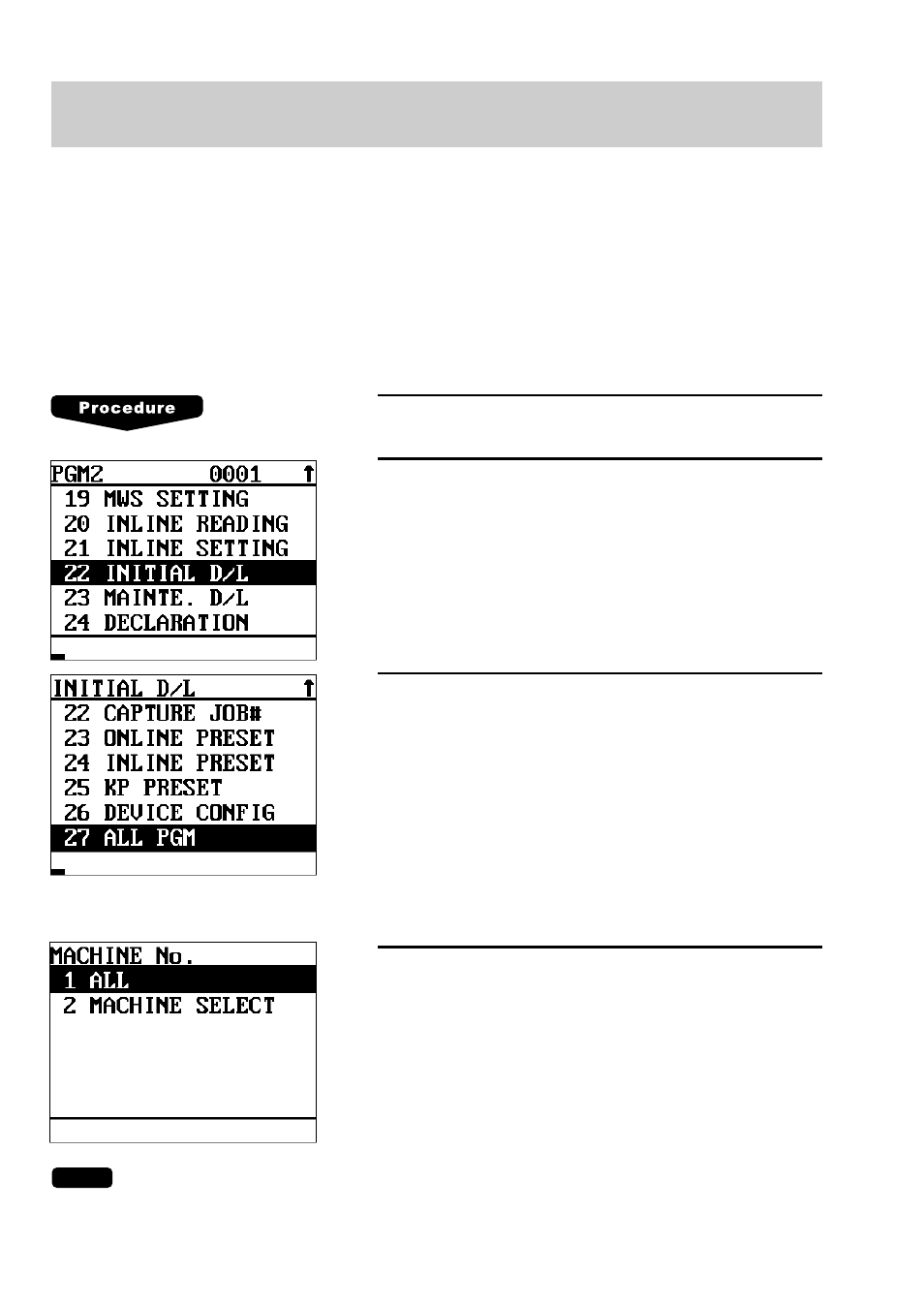 1) initial downloading, Inline preset | Sharp UP-600 User Manual | Page 35 / 61