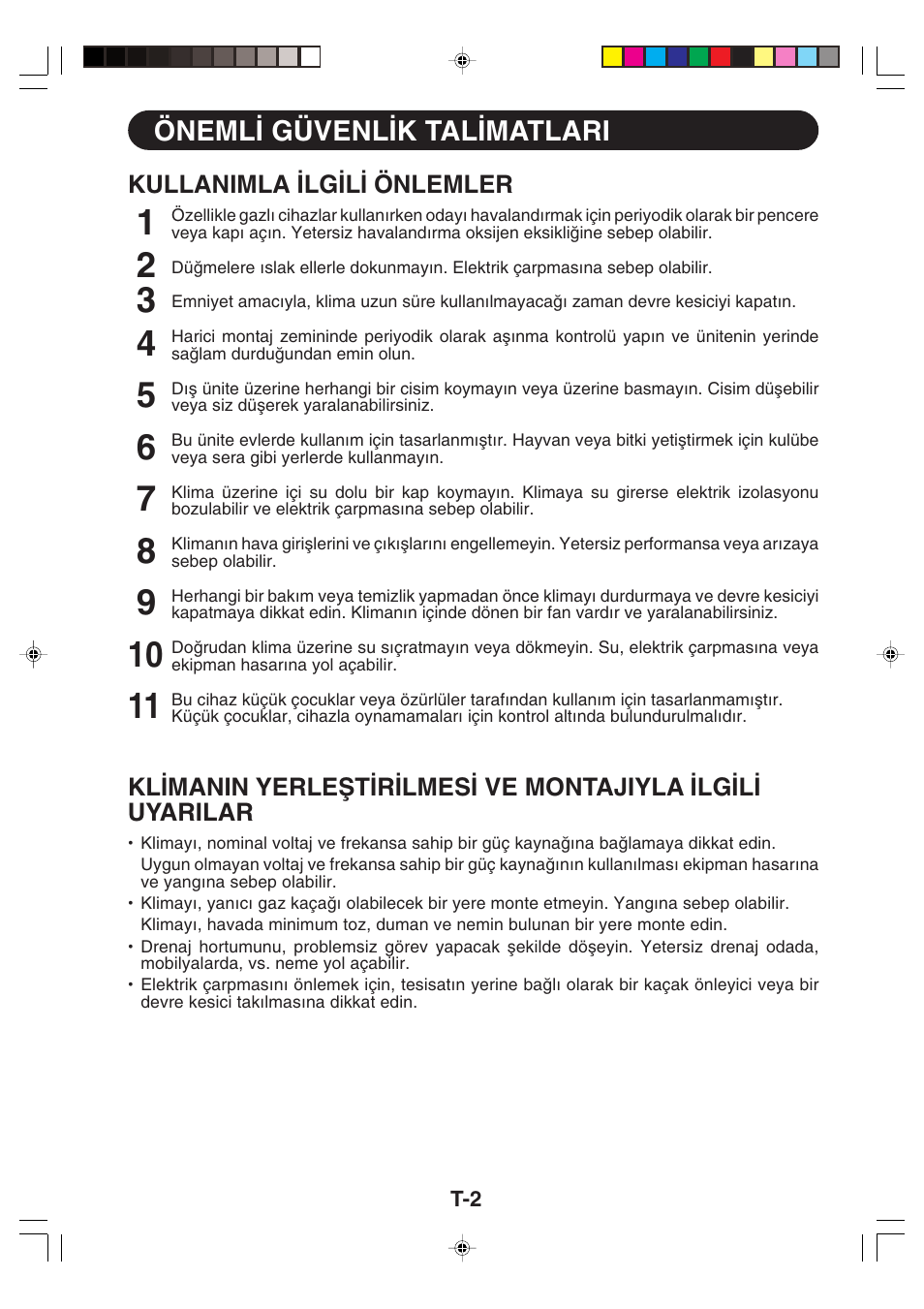 Öneml∑ güvenl∑k tal∑matlari | Sharp GS-XP12FGR - GU-X12FGR User Manual | Page 114 / 136