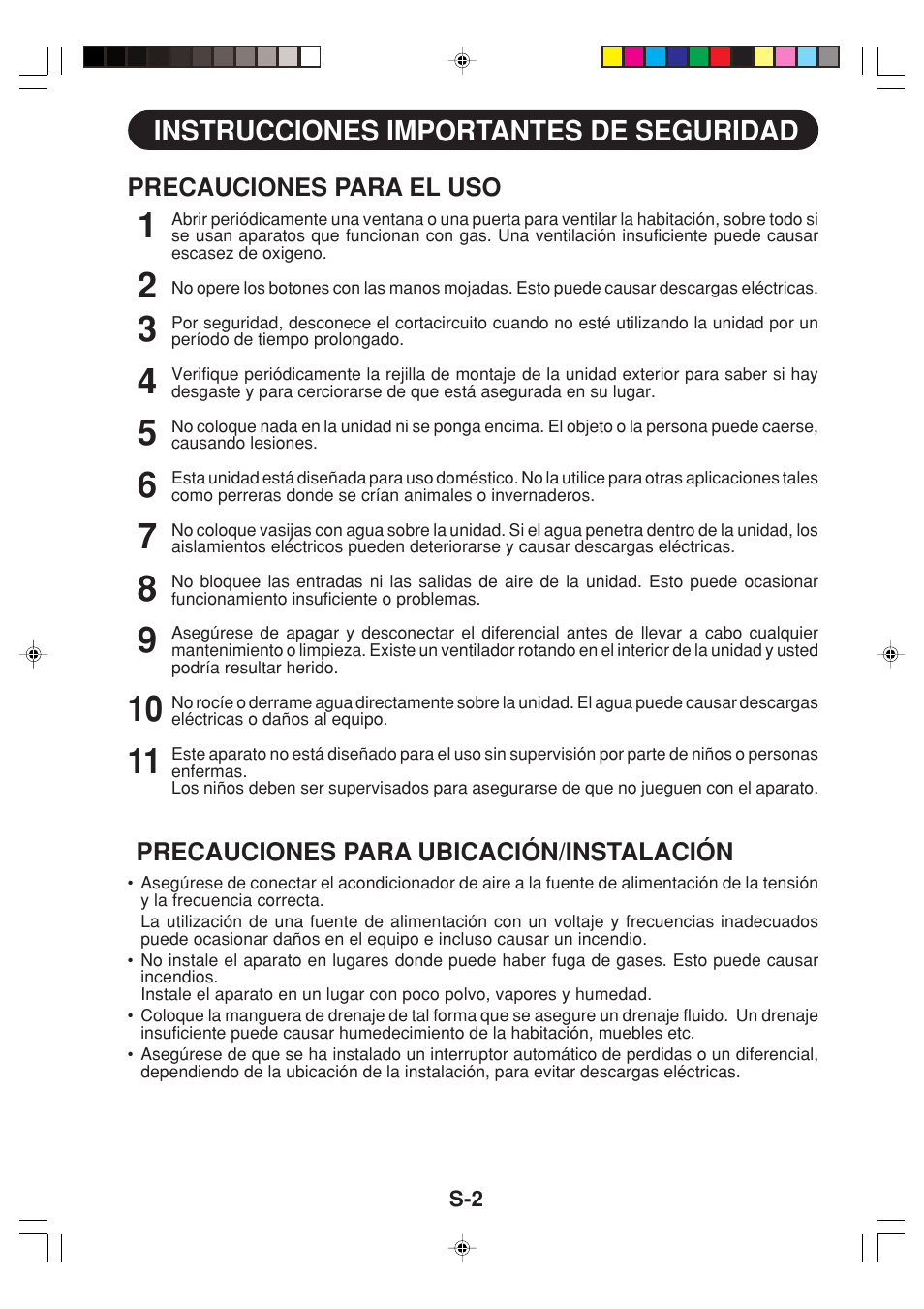 Instrucciones importantes de seguridad | Sharp GS-XP12FGR - GU-X12FGR User Manual | Page 26 / 136