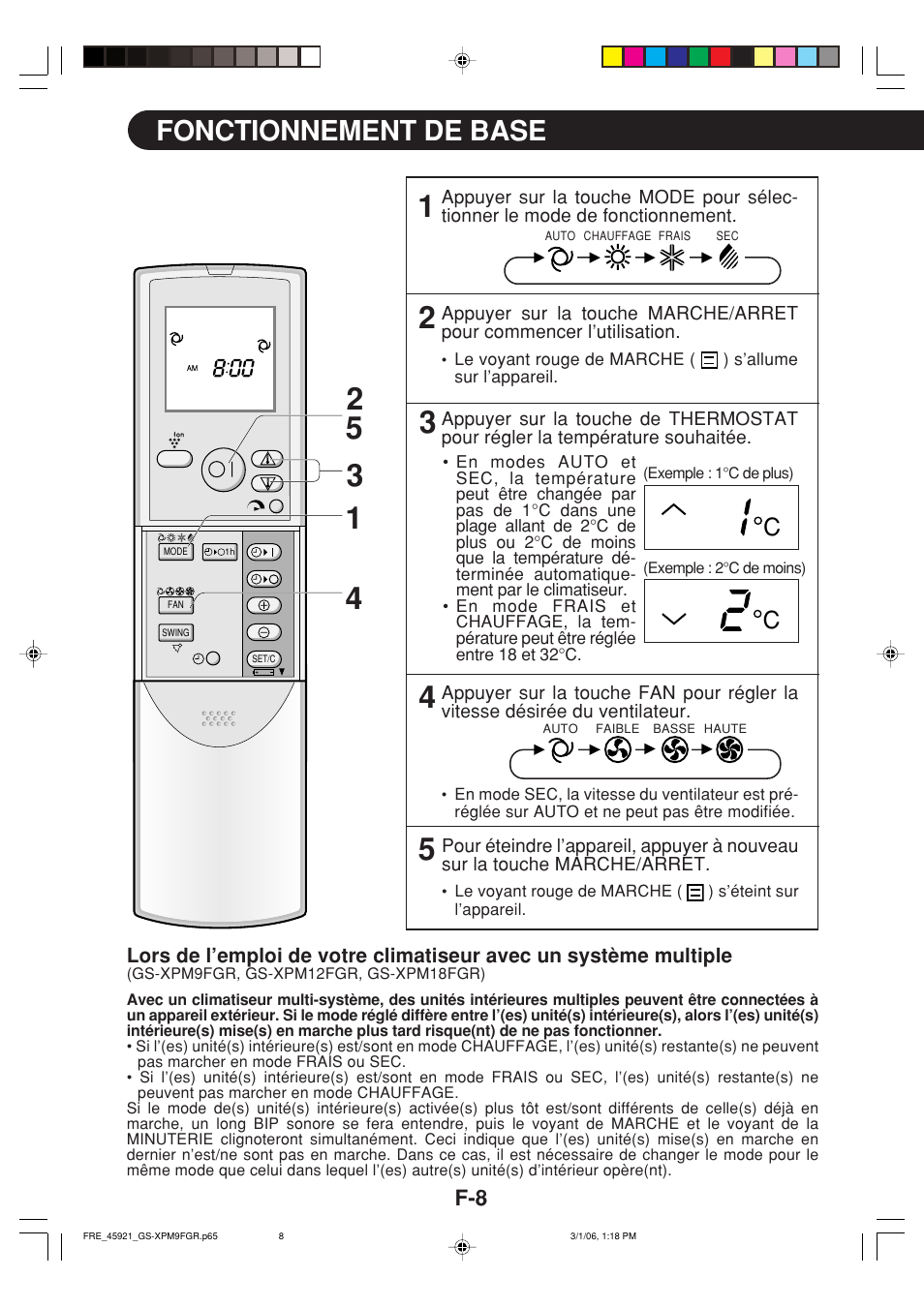 Fonctionnement de base | Sharp GS-XP12FGR - GU-X12FGR User Manual | Page 98 / 136