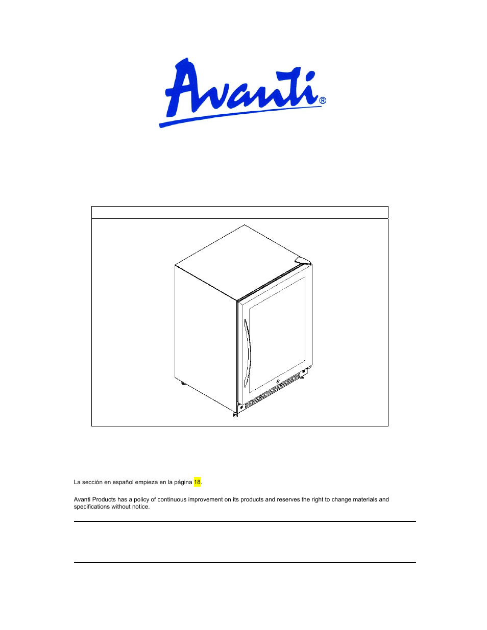 Avanti WCR520AS User Manual | 24 pages