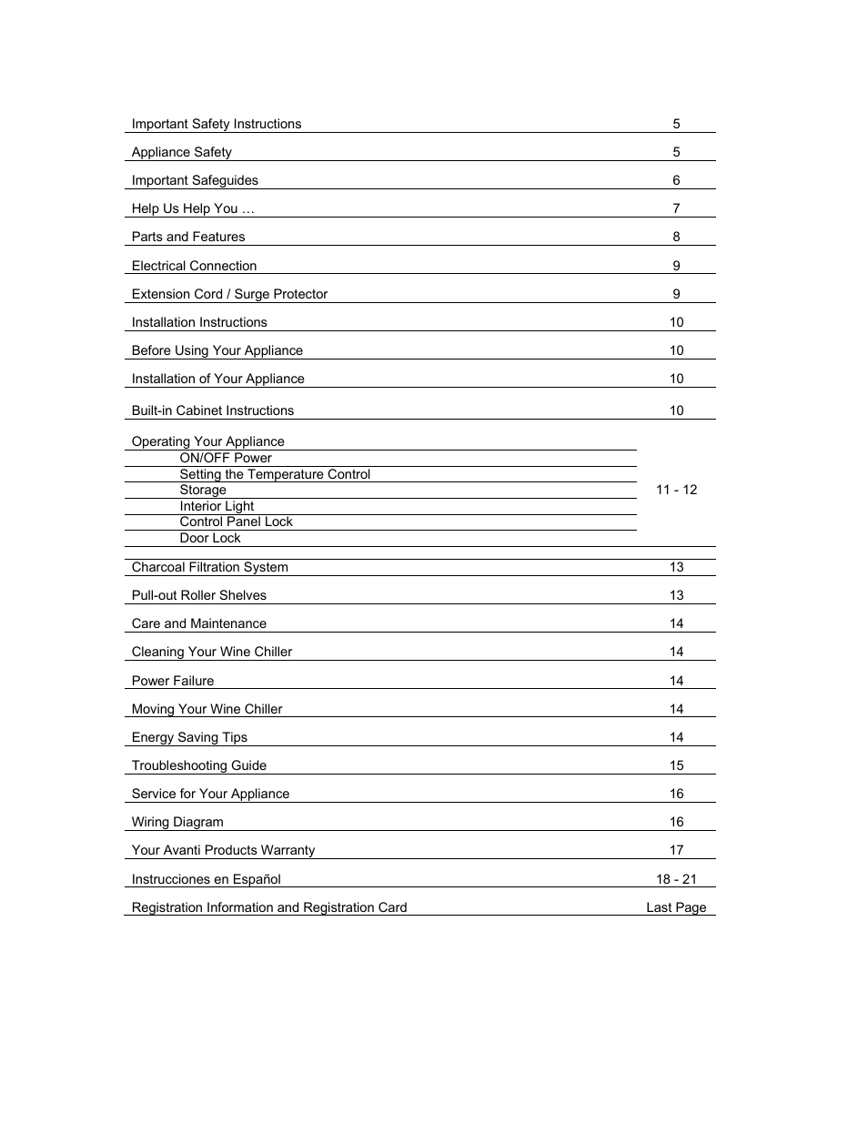 Avanti WCR520AS User Manual | Page 3 / 24