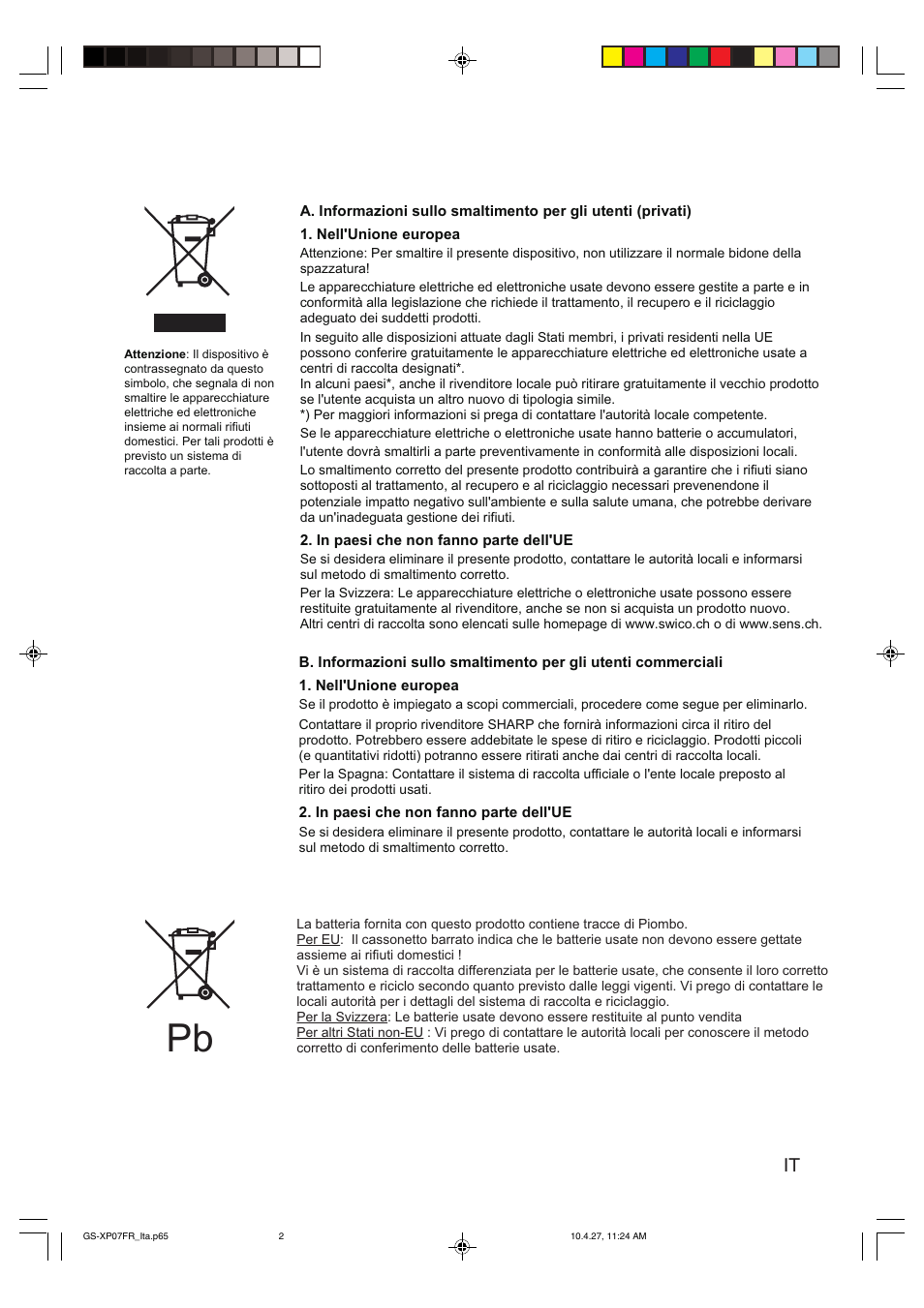 Sharp GS-XP18FR - GU-XR18FR User Manual | Page 38 / 128