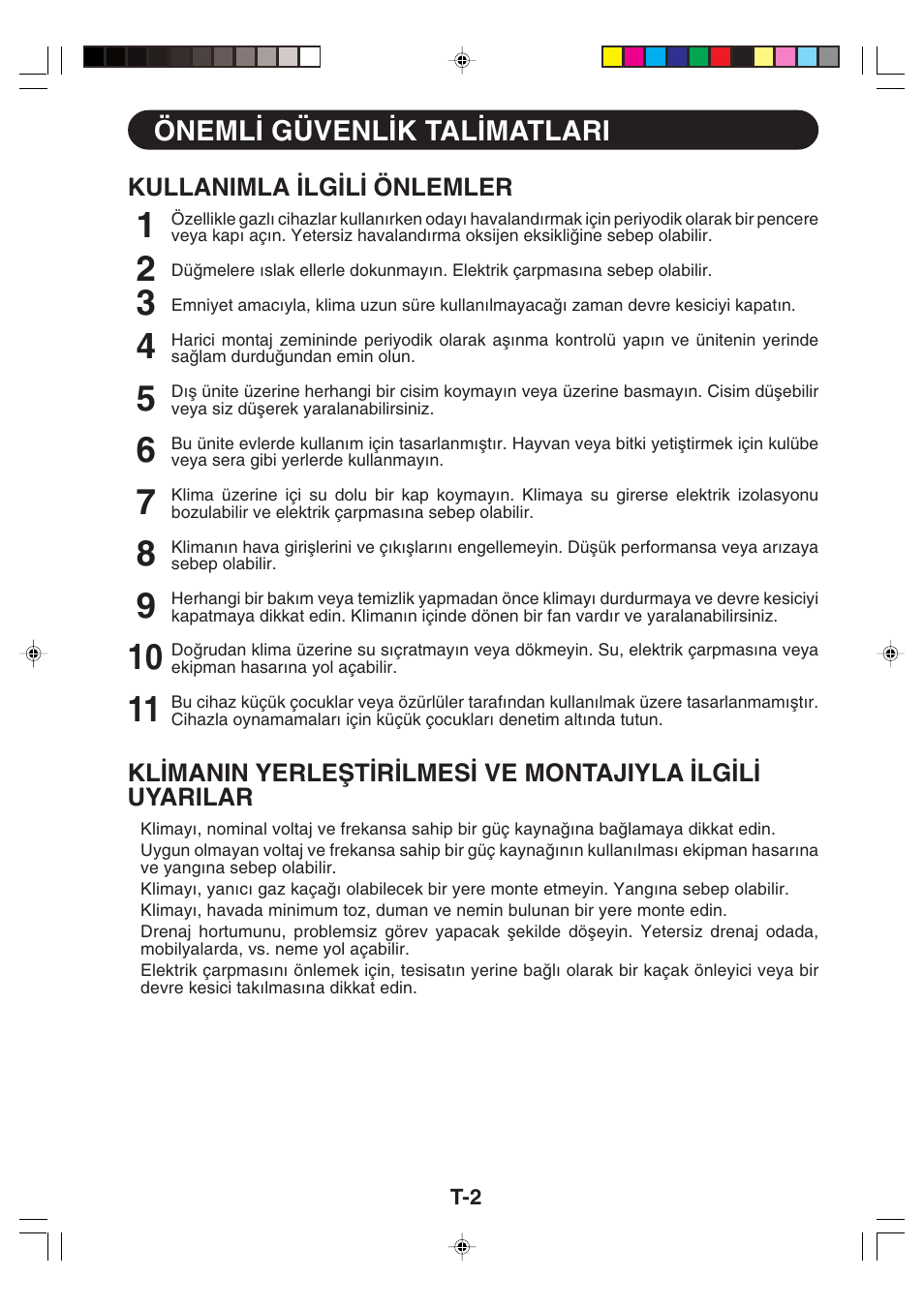 Öneml∑ güvenl∑k tal∑matlari | Sharp GS-XP18FR - GU-XR18FR User Manual | Page 94 / 128