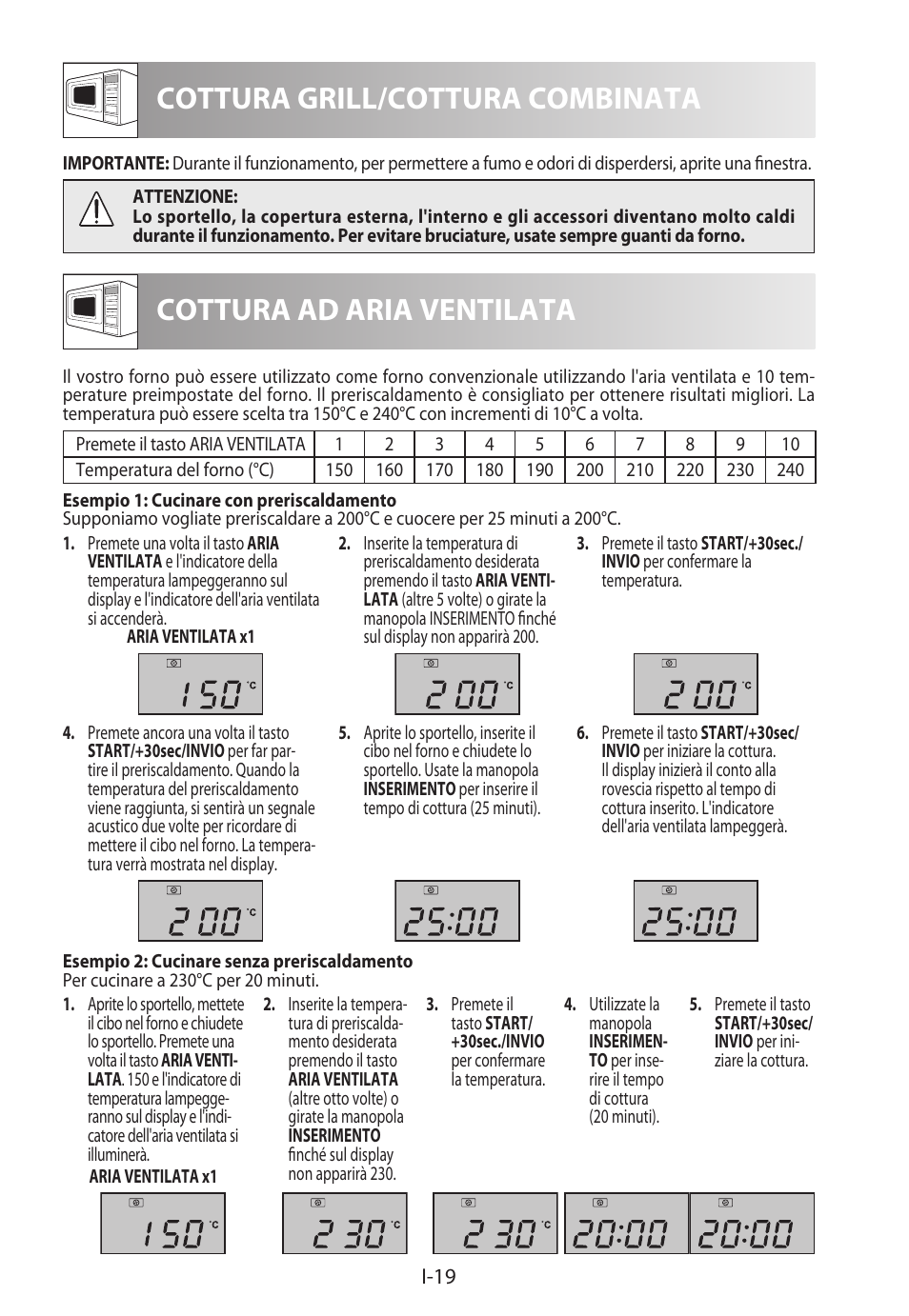 Cottura grill/cottura combinata, Cottura ad aria ventilata | Sharp R-922STWE User Manual | Page 100 / 266