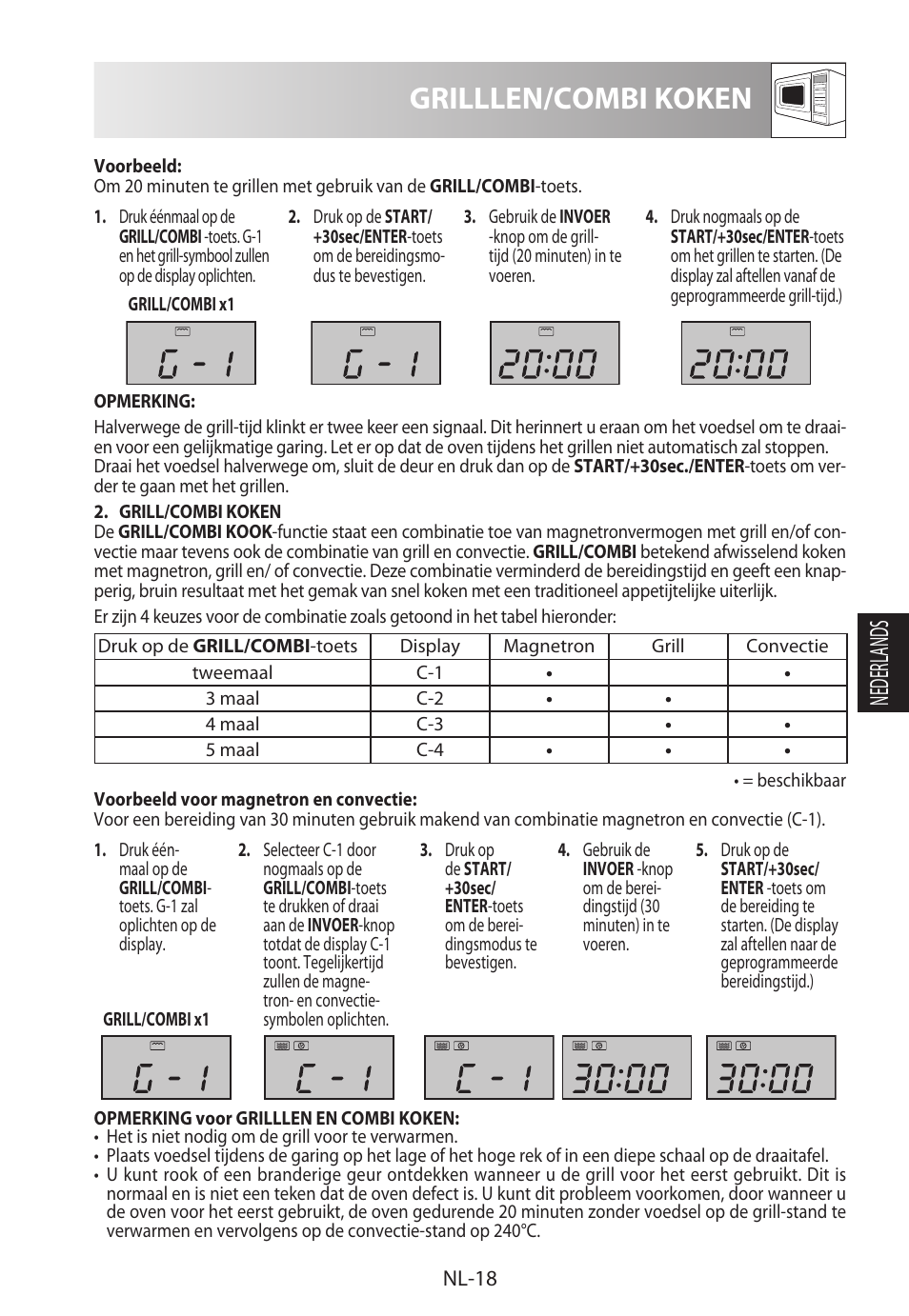 Grilllen/combi koken, Nederlands | Sharp R-922STWE User Manual | Page 125 / 266