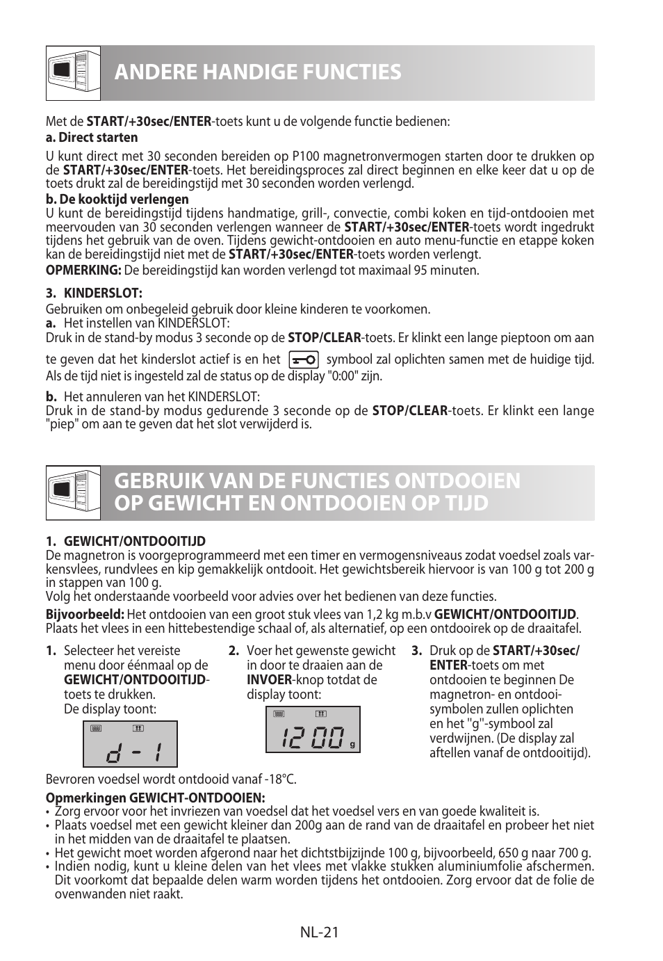 Andere handige functies | Sharp R-922STWE User Manual | Page 128 / 266