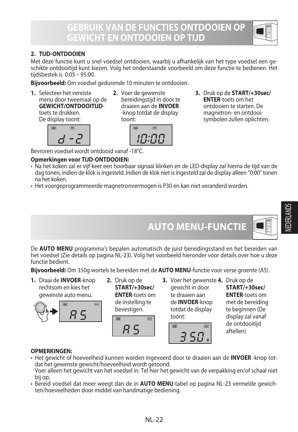 Auto menu-functie, Nederlands | Sharp R-922STWE User Manual | Page 129 / 266