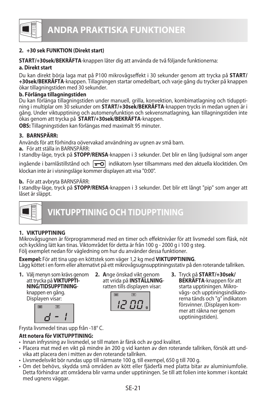 Andra praktiska funktioner, Viktupptining och tidupptining | Sharp R-922STWE User Manual | Page 154 / 266