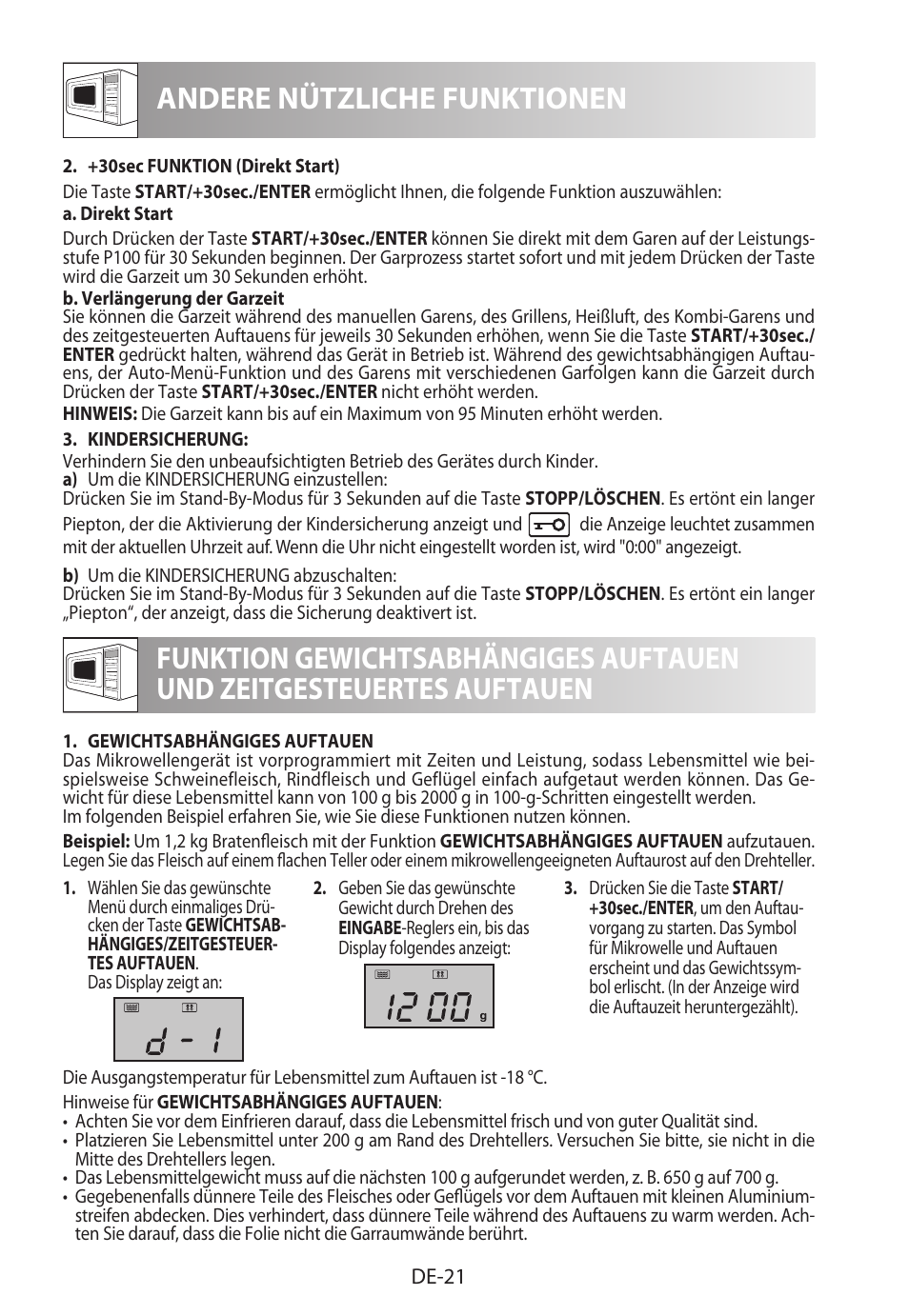 Andere nützliche funktionen | Sharp R-922STWE User Manual | Page 24 / 266