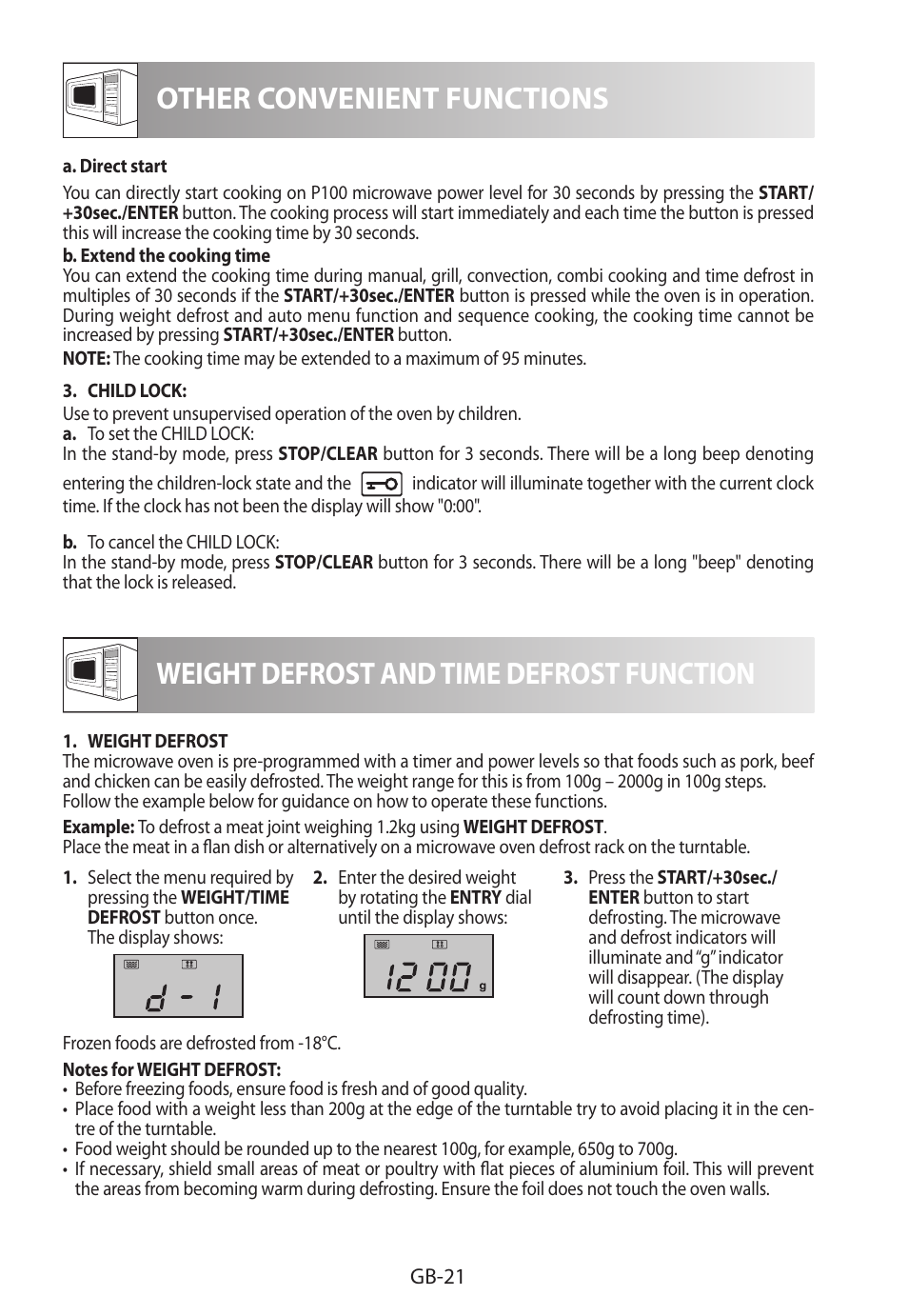 Other convenient functions, Weight defrost and time defrost function | Sharp R-922STWE User Manual | Page 258 / 266