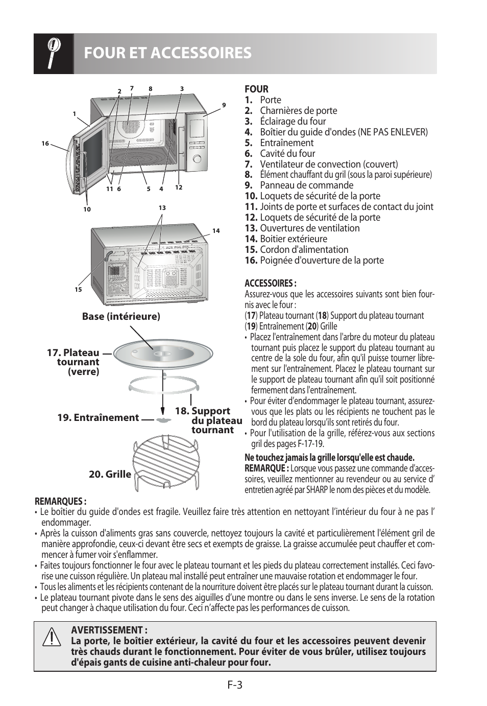 Four et accessoires | Sharp R-922STWE User Manual | Page 58 / 266