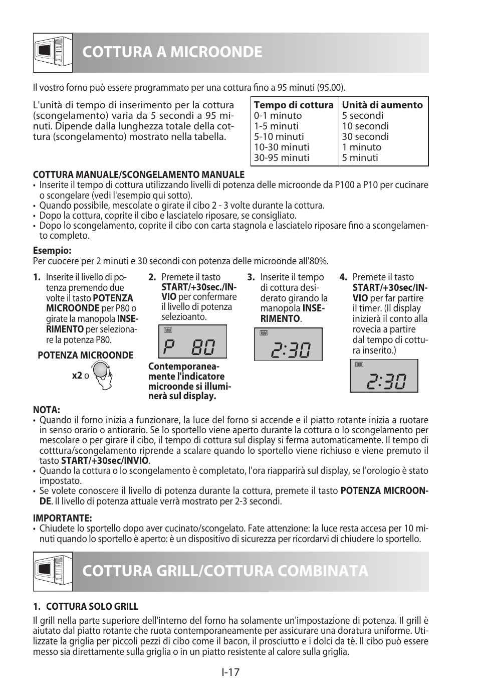Cottura a microonde, Cottura grill/cottura combinata | Sharp R-922STWE User Manual | Page 98 / 266