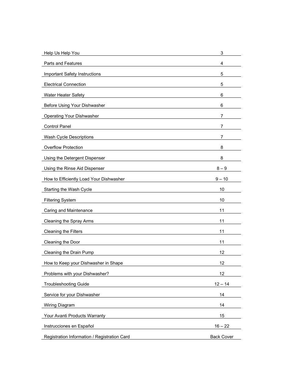 Avanti DW184B User Manual | Page 2 / 38