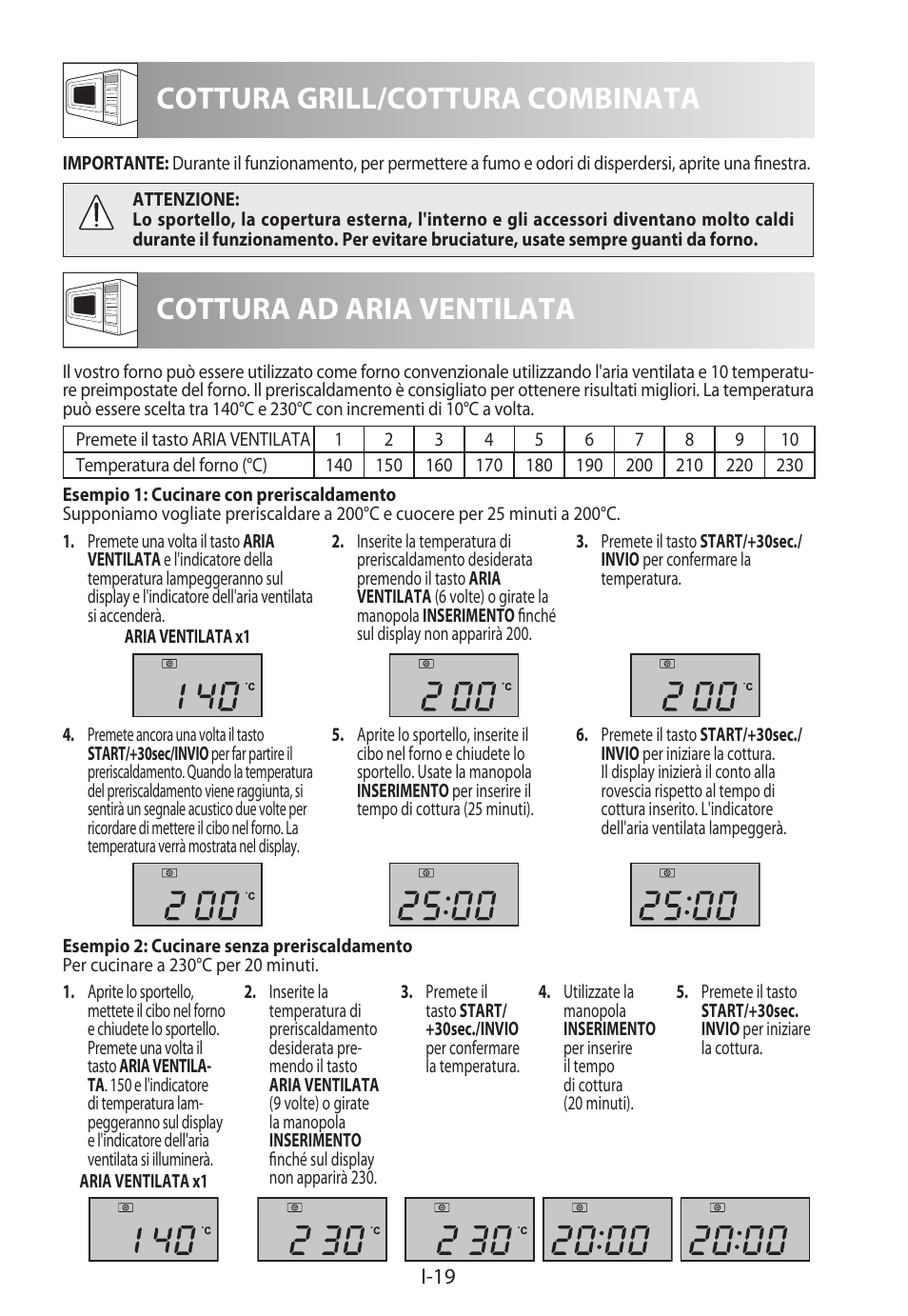 Cottura grill/cottura combinata, Cottura ad aria ventilata | Sharp R-982STWE User Manual | Page 100 / 266