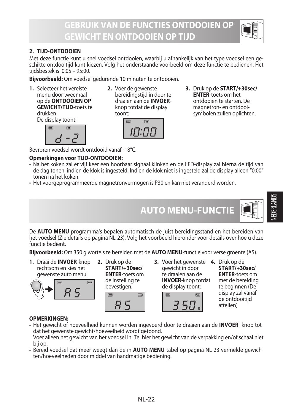 Auto menu-functie, Nederlands | Sharp R-982STWE User Manual | Page 129 / 266