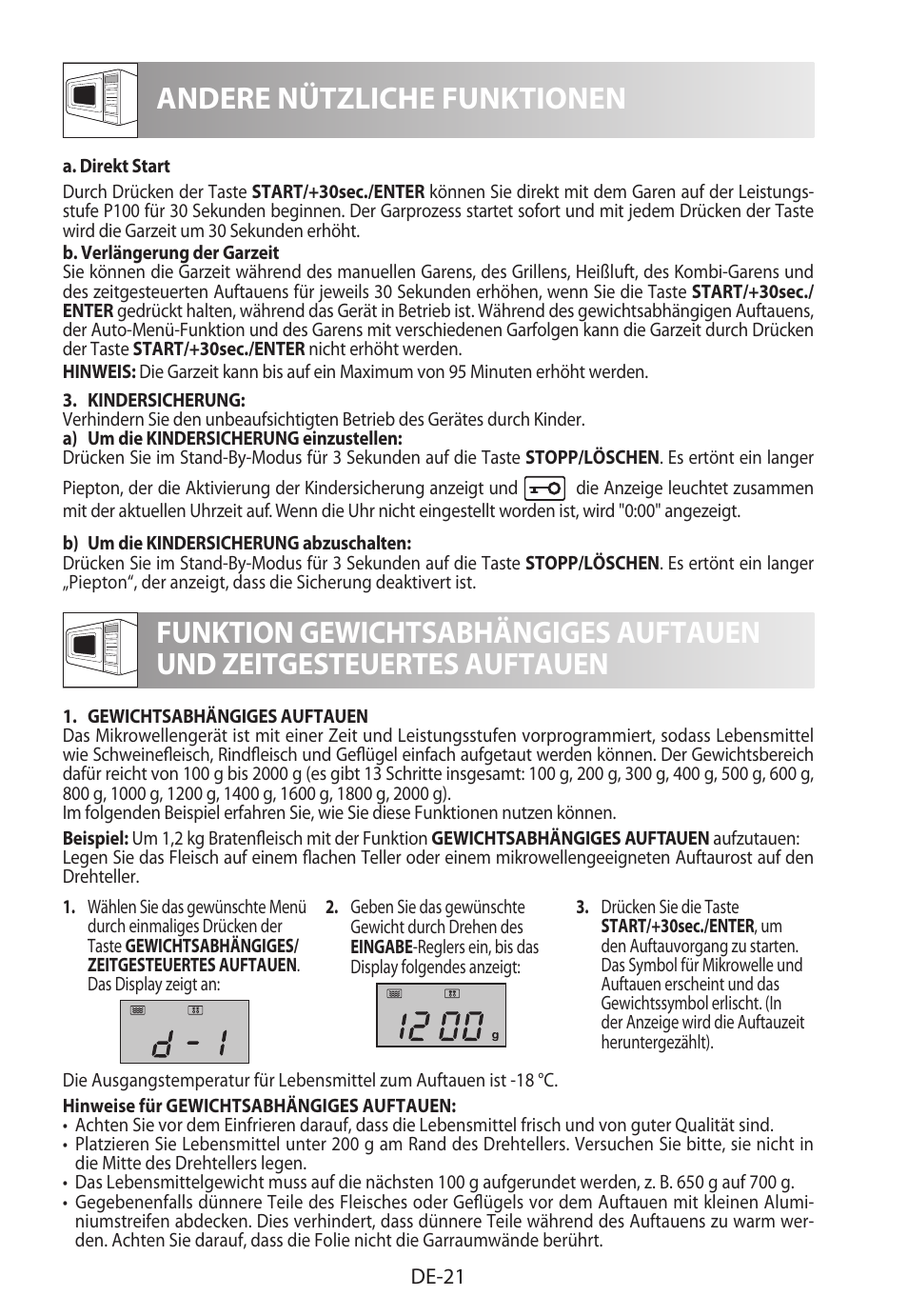 Andere nützliche funktionen | Sharp R-982STWE User Manual | Page 24 / 266