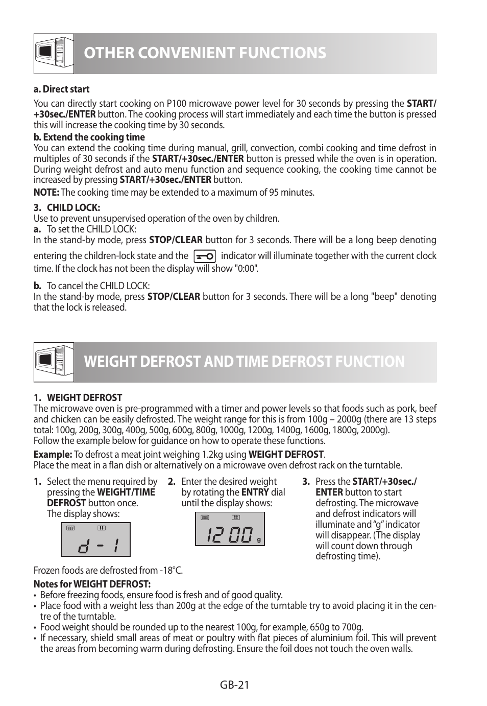 Other convenient functions, Weight defrost and time defrost function | Sharp R-982STWE User Manual | Page 258 / 266