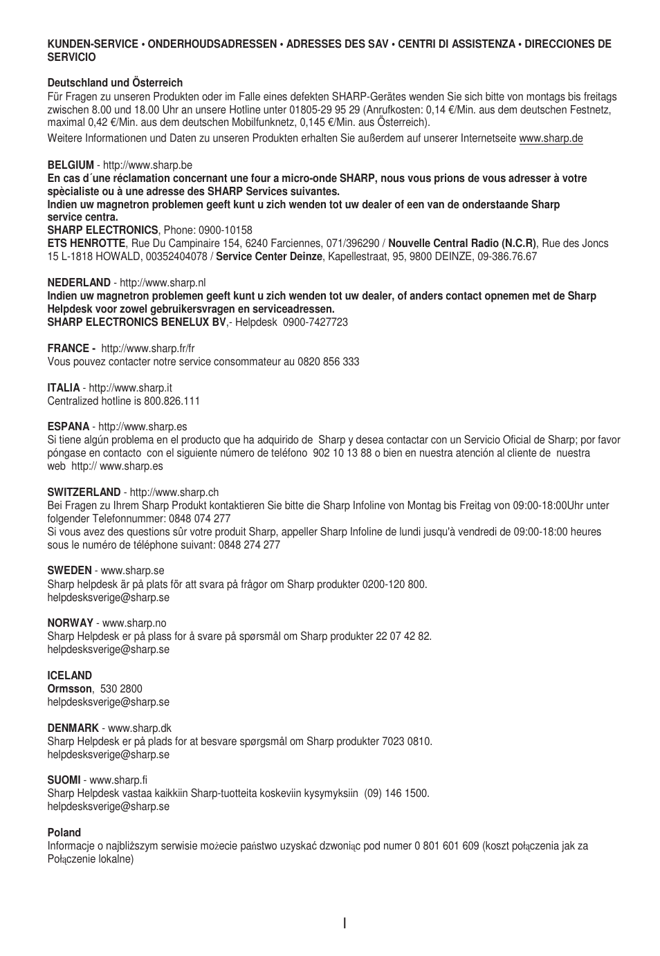 Sharp R-982STWE User Manual | Page 264 / 266