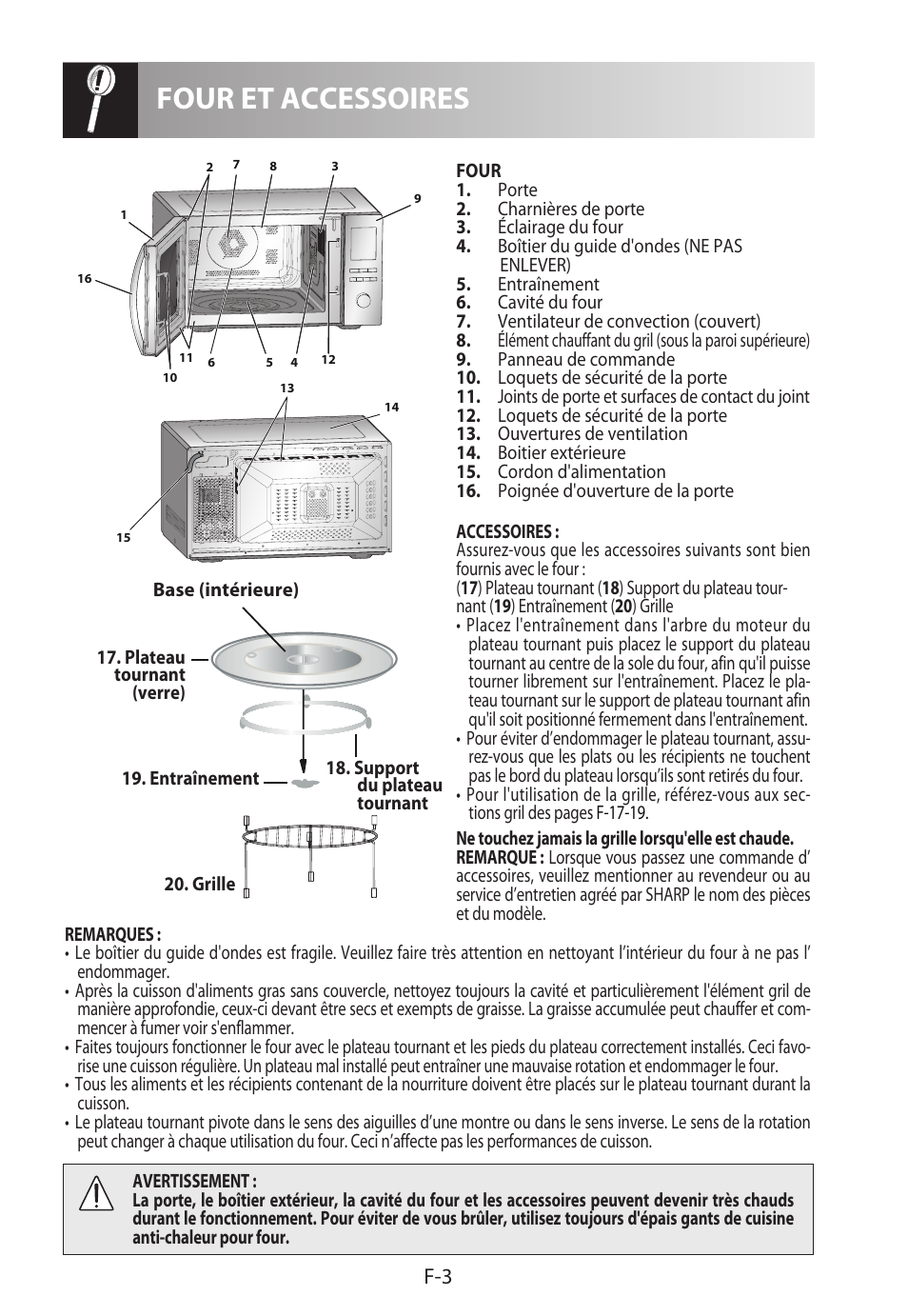 Four et accessoires | Sharp R-982STWE User Manual | Page 58 / 266