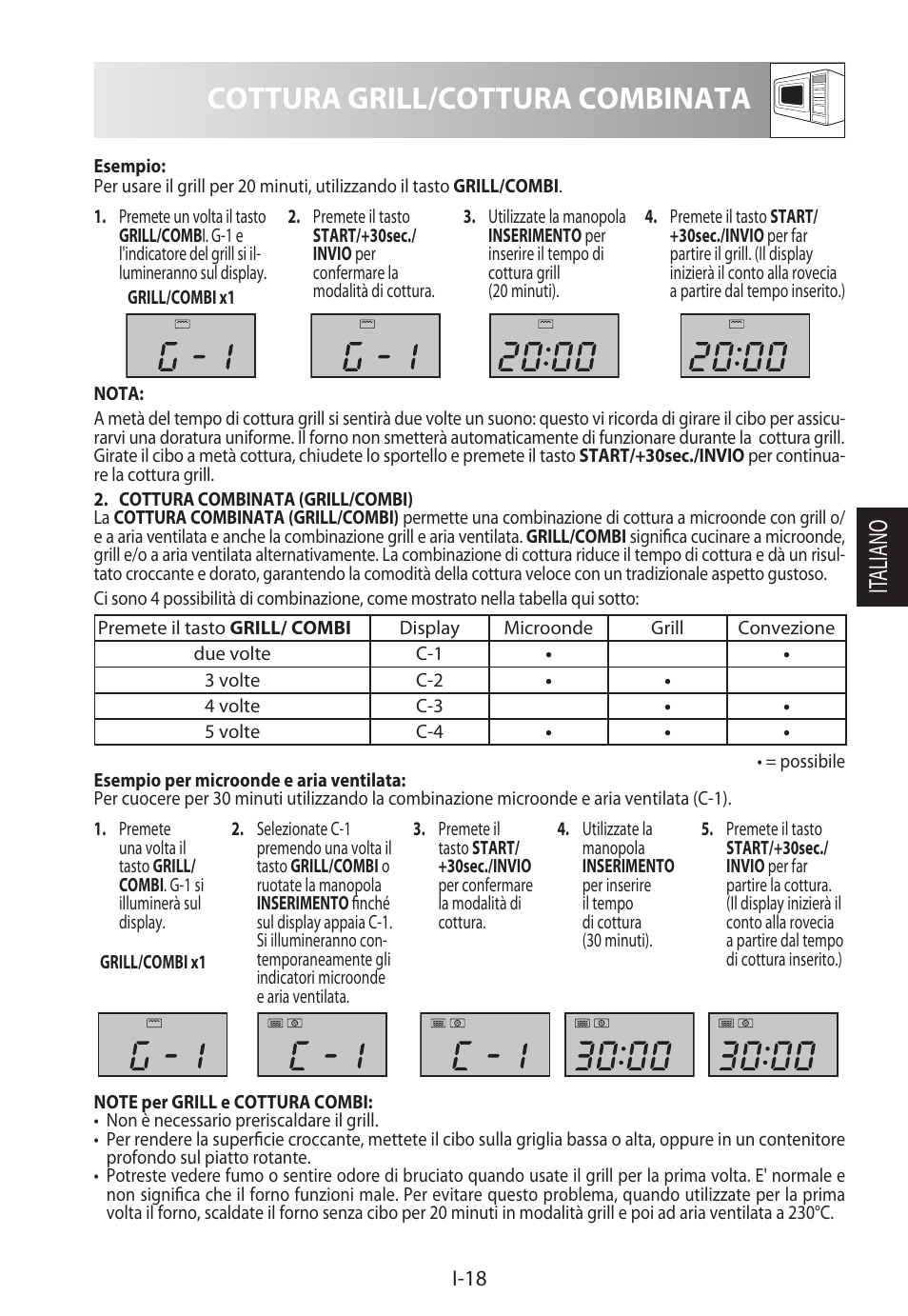 Cottura grill/cottura combinata, It aliano | Sharp R-982STWE User Manual | Page 99 / 266