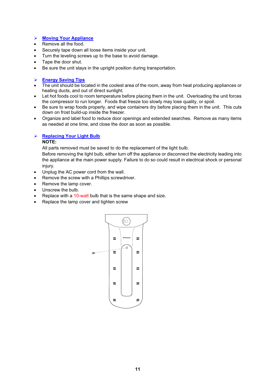 Avanti FF999PS User Manual | Page 11 / 20