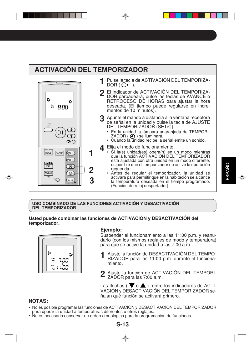 Activación del temporizador | Sharp GS-XPM12FR User Manual | Page 35 / 104