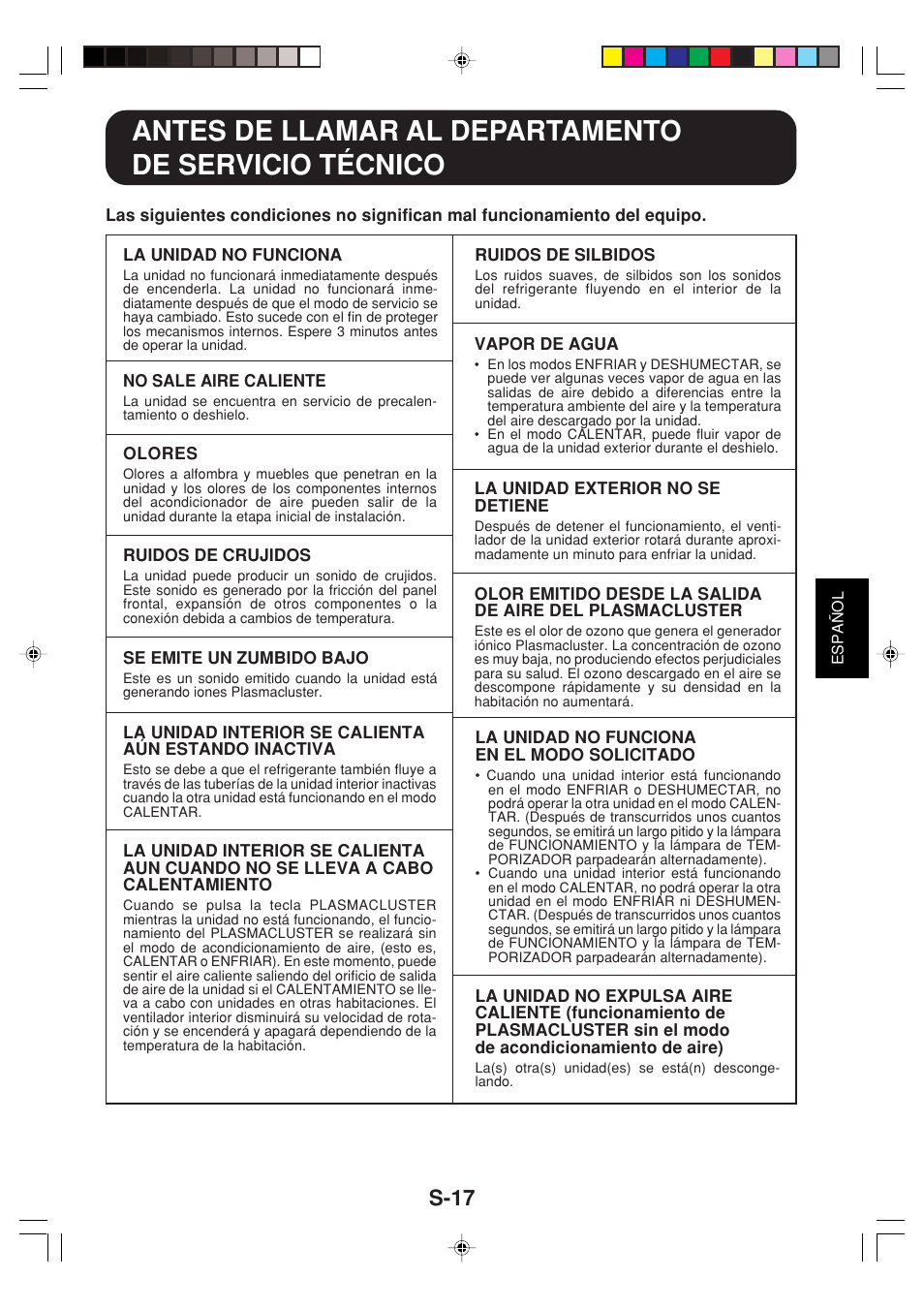 S-17 | Sharp GS-XPM12FR User Manual | Page 39 / 104