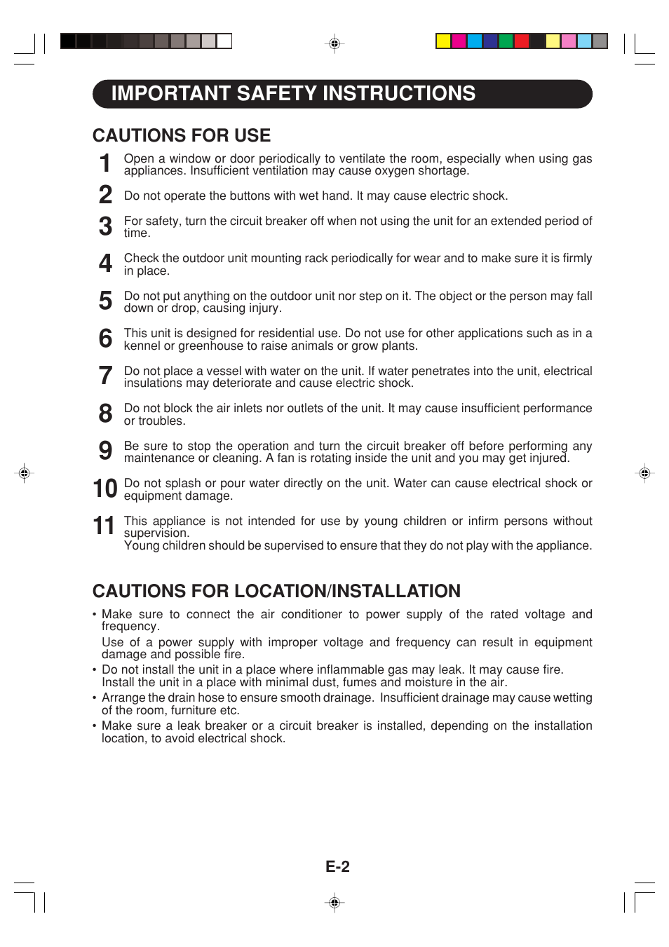 Important safety instructions | Sharp GS-XPM12FR User Manual | Page 4 / 104