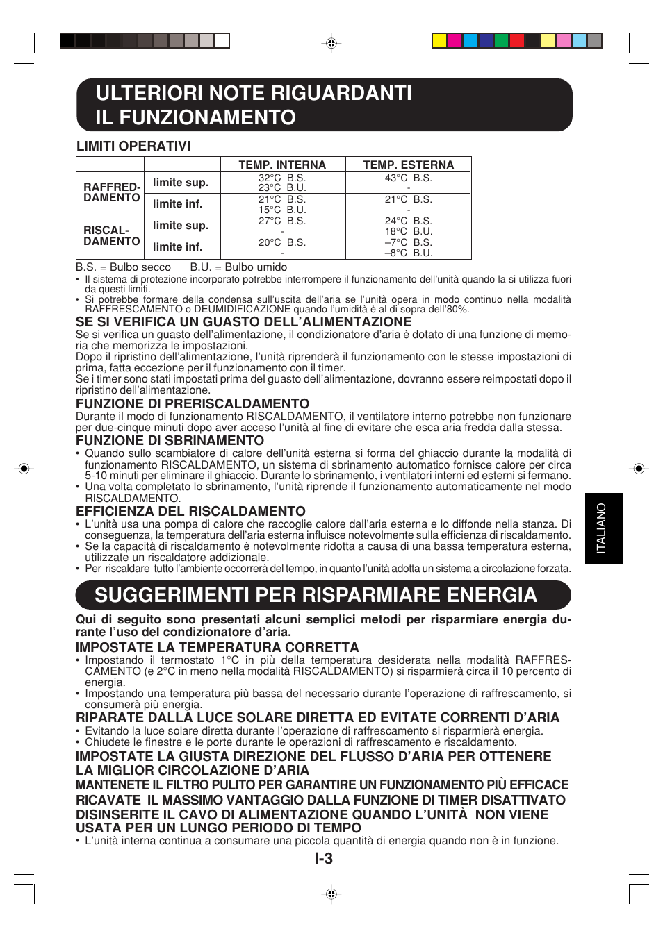 Suggerimenti per risparmiare energia | Sharp GS-XPM12FR User Manual | Page 45 / 104