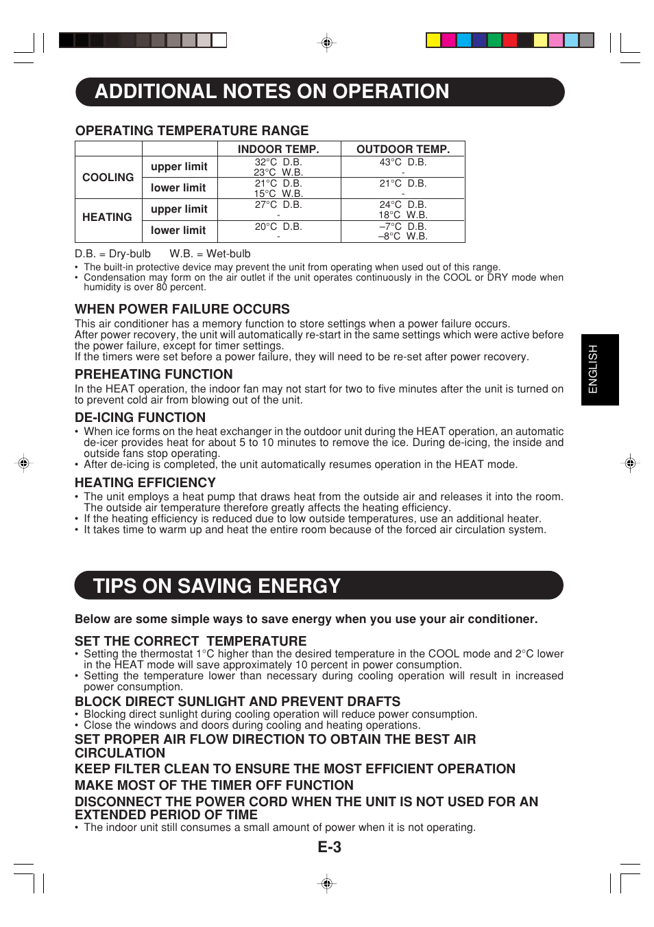 Tips on saving energy | Sharp GS-XPM12FR User Manual | Page 5 / 104