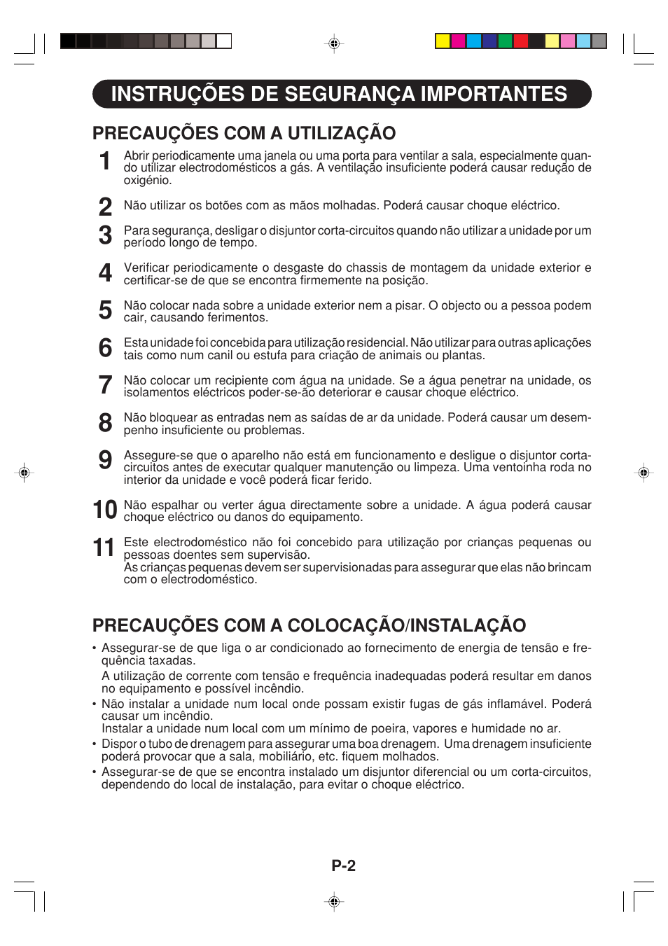 Instruções de segurança importantes | Sharp GS-XPM12FR User Manual | Page 64 / 104