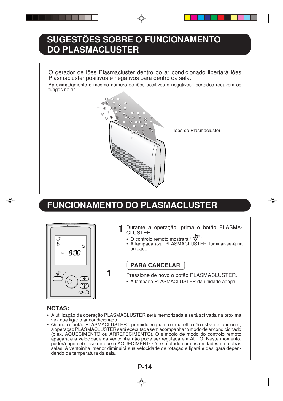 Sugestões sobre o funcionamento do plasmacluster, Funcionamento do plasmacluster | Sharp GS-XPM12FR User Manual | Page 76 / 104