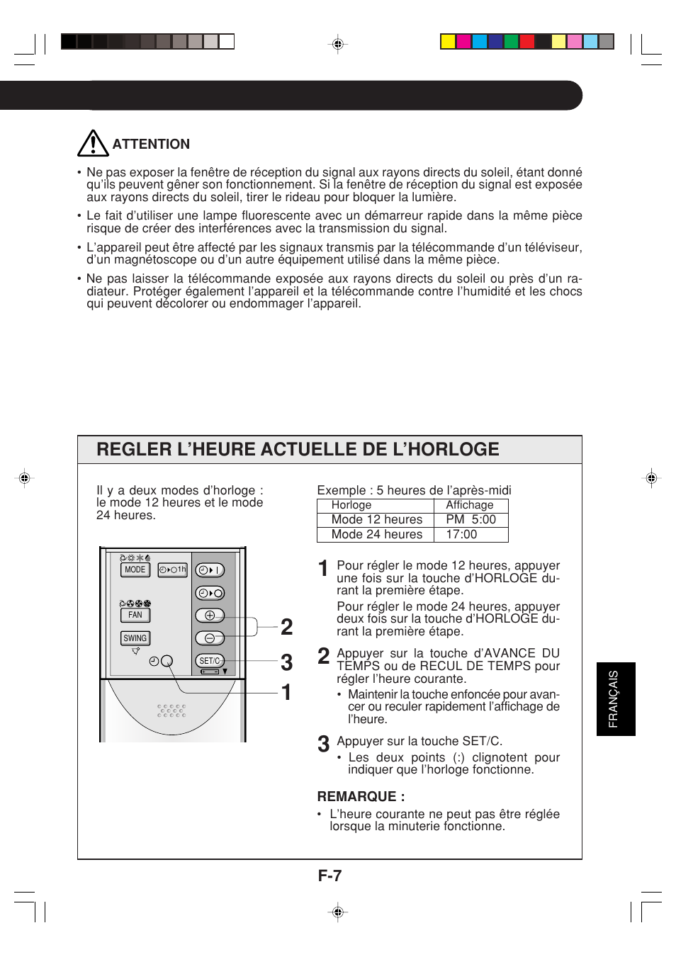 Regler l’heure actuelle de l’horloge | Sharp GS-XPM12FR User Manual | Page 89 / 104