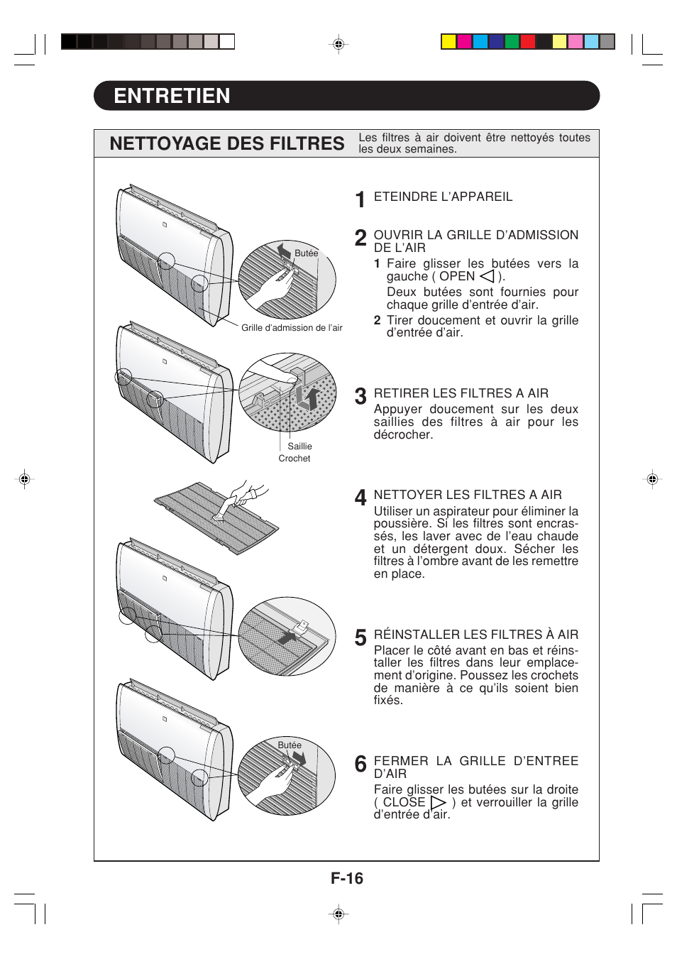 Entretien, Nettoyage des filtres | Sharp GS-XPM12FR User Manual | Page 98 / 104