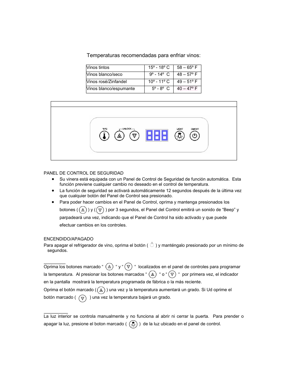 Avanti WC30SSR User Manual | Page 16 / 20