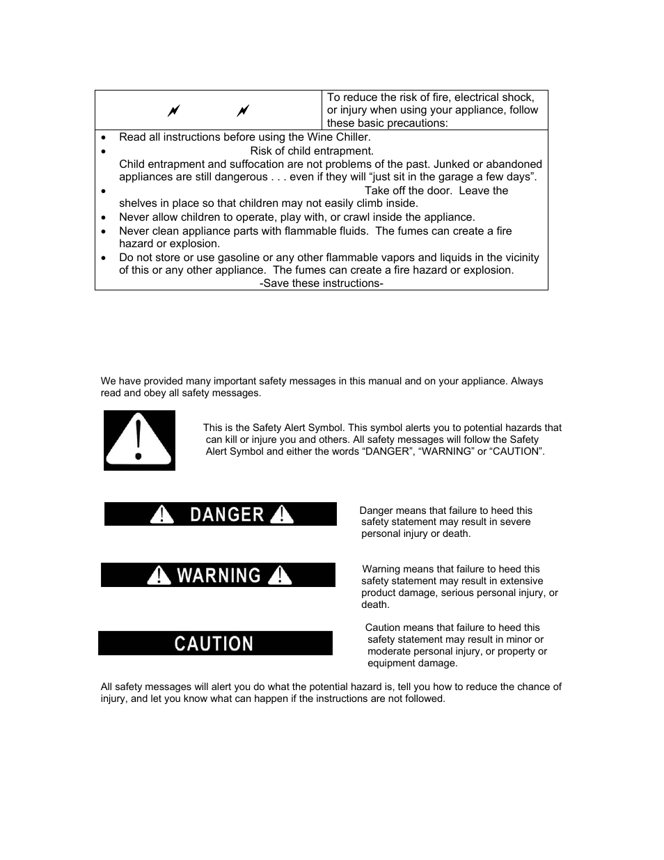 Important safety instructions | Avanti WC30SSR User Manual | Page 3 / 20